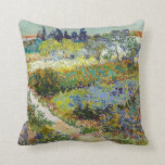 Vincent van Gogh Garden at Arles Cushion<br><div class="desc">Vincent van Gogh Garden at Arles</div>