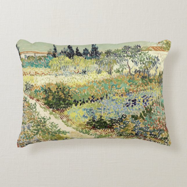Vincent Van Gogh Garden at Arles Decorative Cushion (Front)