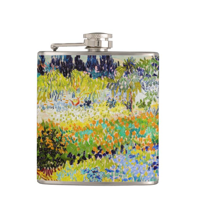Vincent van Gogh - Garden at Arles Hip Flask (Front)