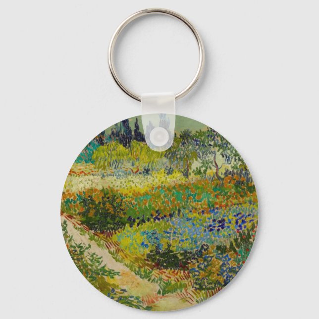 Vincent Van Gogh Garden at Arles Key Ring (Front)