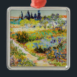 Vincent van Gogh - Garden at Arles Metal Ornament<br><div class="desc">Garden at Arles / Flowering Garden with Path / Jardin a Arles - Vincent van Gogh,  1888</div>