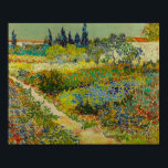 Vincent Van Gogh Garden at Arles Poster<br><div class="desc">Poster featuring Vincent van Gogh’s oil painting Garden at Arles (1888). A beatifically coloured garden of rich blues,  greens,  and reds is depicted in Arles,  France. The perfect gift for lovers of Post-Impressionism and Dutch art collectors!</div>