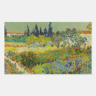Vincent Van Gogh Garden at Arles Rectangular Sticker