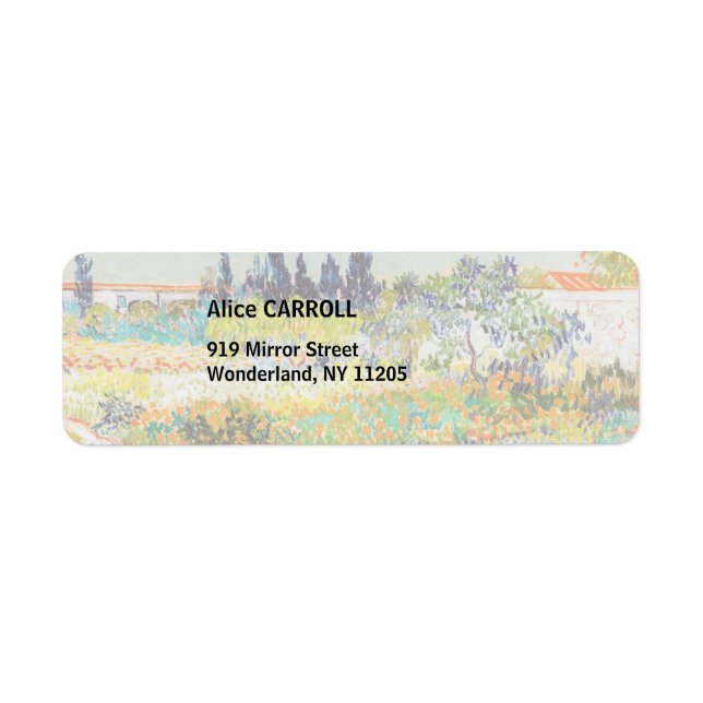 Vincent van Gogh - Garden at Arles Return Address Label (Front)