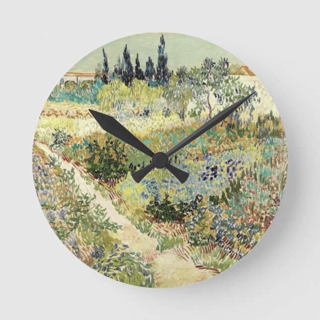 Vincent Van Gogh Garden at Arles Round Clock (Front)