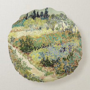 Vincent Van Gogh Garden at Arles Round Cushion