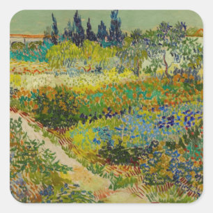 Vincent Van Gogh Garden at Arles Square Sticker