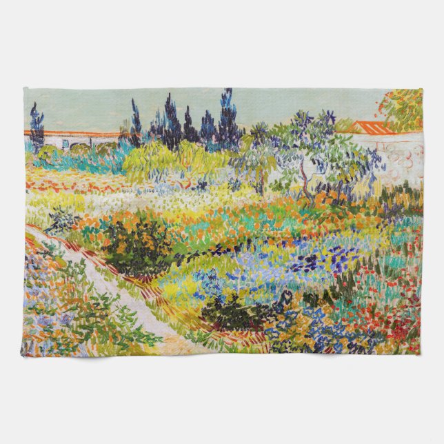Vincent van Gogh - Garden at Arles Tea Towel (Horizontal)