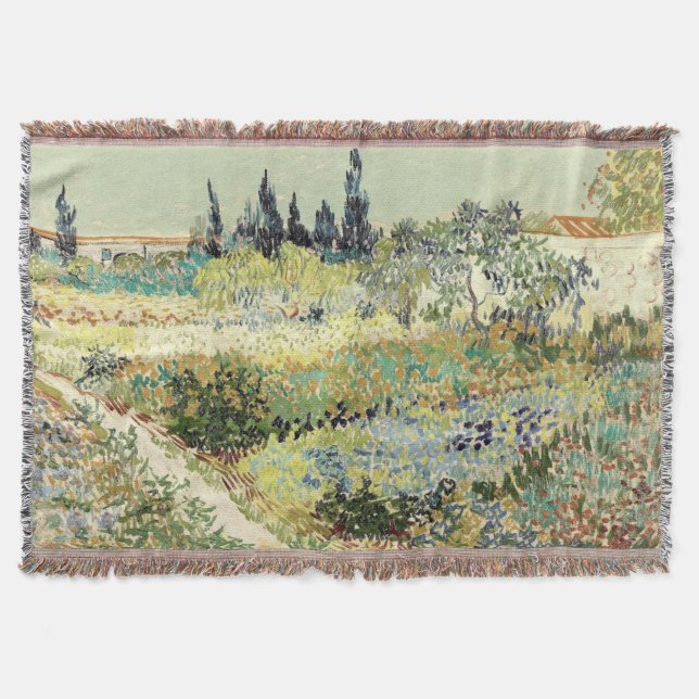 Vincent Van Gogh Garden at Arles Throw Blanket (Front)
