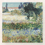 Vincent van Gogh | Garden in Bloom, Arles, 1888 Glass Coaster<br><div class="desc">Garden in Bloom,  Arles,  1888 | by Vincent van Gogh | Art Location: Private Collection,  Zurich,  Switzerland | Dutch Artist | Image Collection Number: XIR76792</div>