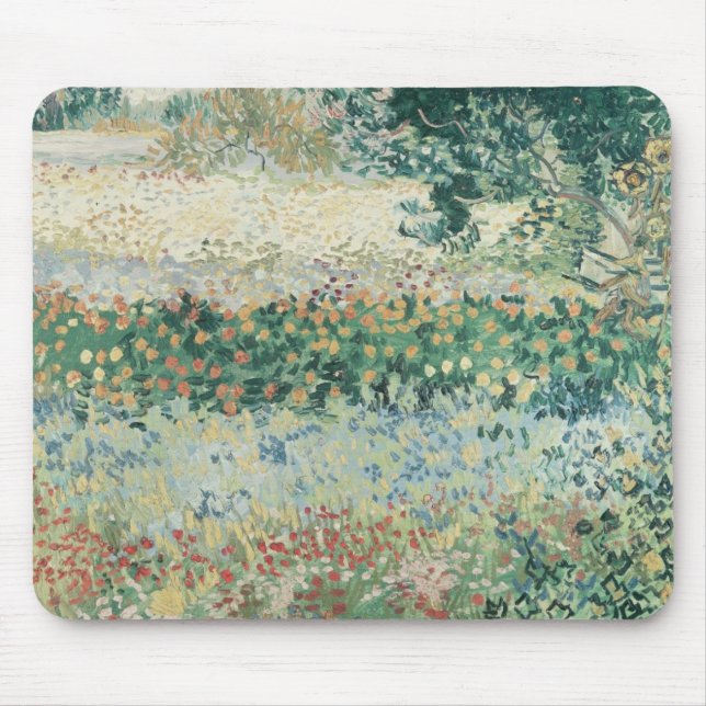 Vincent van Gogh | Garden in Bloom, Arles, 1888 Mouse Pad (Front)