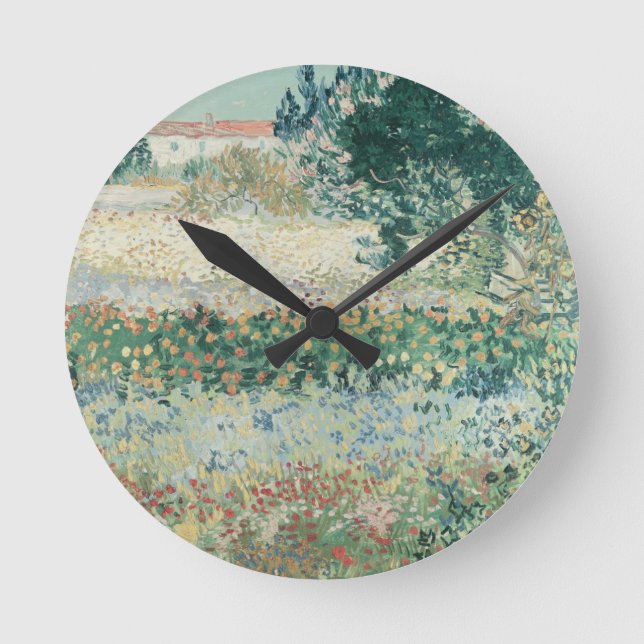 Vincent van Gogh | Garden in Bloom, Arles, 1888 Round Clock (Front)