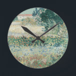 Vincent van Gogh | Garden in Bloom, Arles, 1888 Round Clock<br><div class="desc">Image Collection Number: XIR76792 Garden in Bloom,  Arles,  July 1888 (oil on canvas). Gogh,  Vincent van (1853-90) oil on canvas. Private Collection Giraudon. 1888</div>
