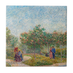 Vincent van Gogh - Garden in Montmarte with Lovers Ceramic Tile
