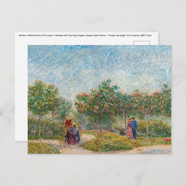 Vincent van Gogh - Garden in Montmarte with Lovers Postcard (Front/Back)
