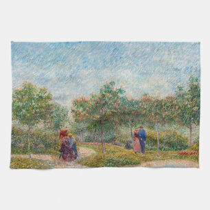 Vincent van Gogh - Garden in Montmarte with Lovers Tea Towel