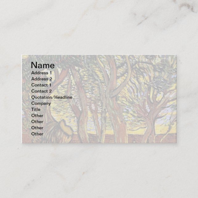 Vincent Van Gogh - Garden Of Saint Paul Hospital Business Card (Front)