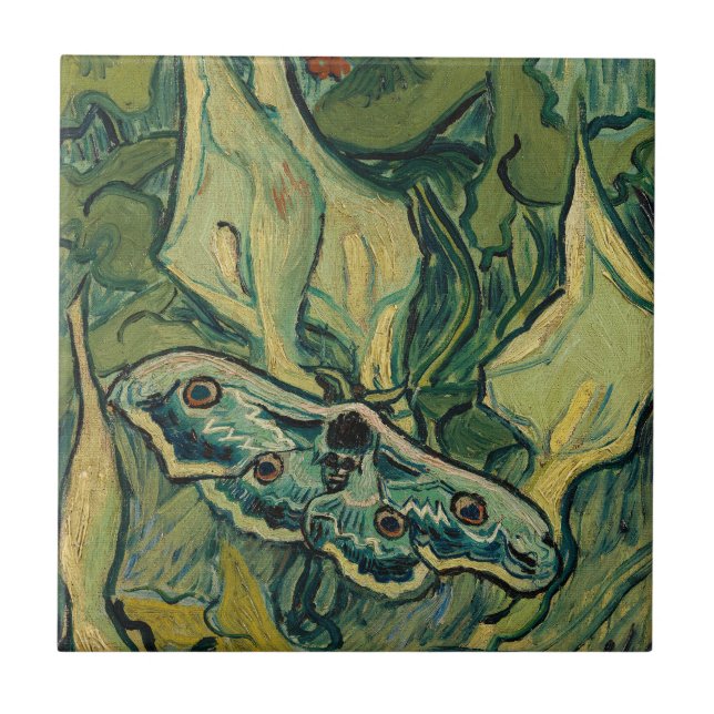 Vincent van Gogh - Giant Peacock Moth Ceramic Tile (Front)