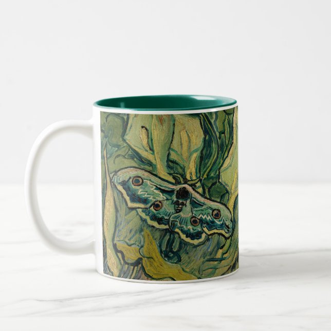 Vincent van Gogh - Giant Peacock Moth Two-Tone Coffee Mug (Left)