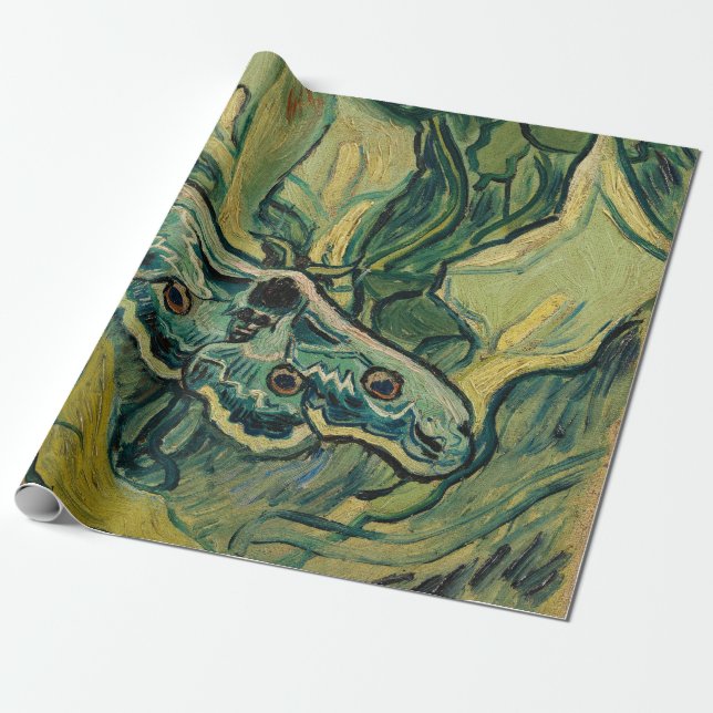 Vincent van Gogh - Giant Peacock Moth Wrapping Paper (Unrolled)