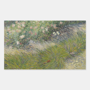 Vincent van Gogh - Grass and Butterflies Rectangular Sticker