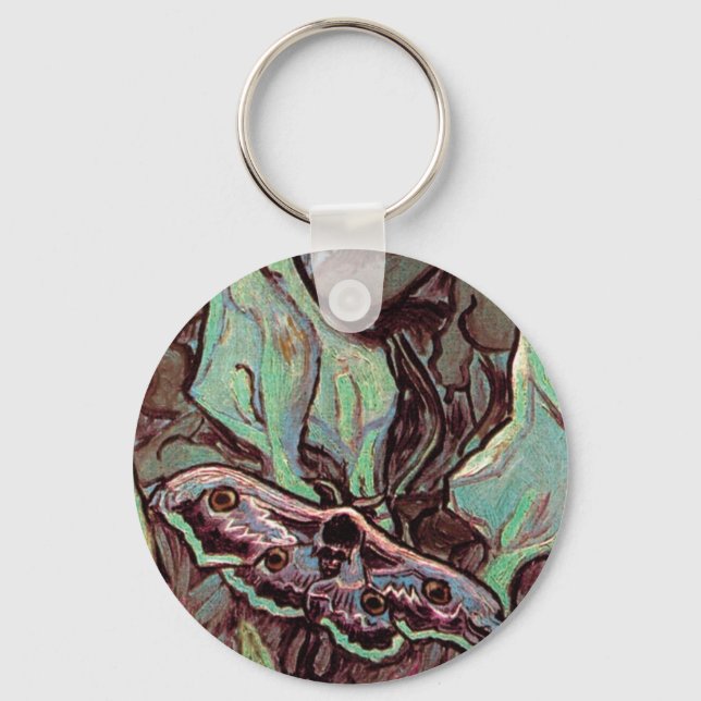 Vincent Van Gogh - Great Peacock Moth Fine Art Key Ring (Front)