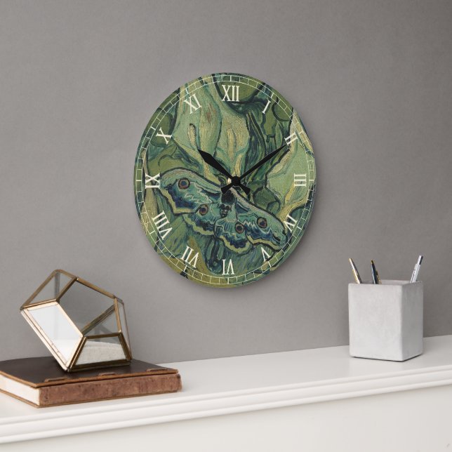 Vincent van Gogh - Great Peacock Moth Large Clock (Office)