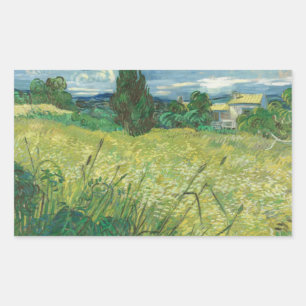 Vincent van Gogh - Green Field Rectangular Sticker
