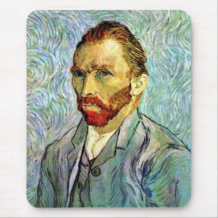 Vincent Van Gogh - Green Self-Portrait Fine Art Mouse Pad