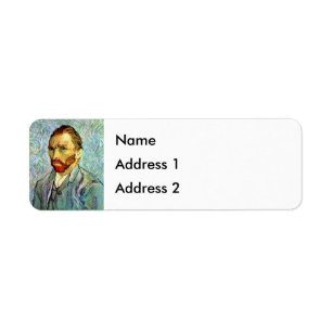Vincent Van Gogh - Green Self-Portrait Fine Art Return Address Label