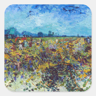 Vincent van Gogh - Green Vineyard Square Sticker