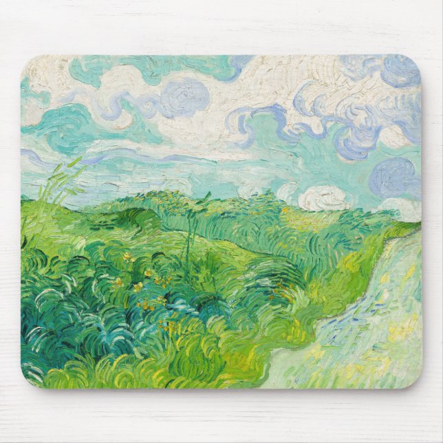 Vincent van Gogh - Green Wheat Field, Auvers Mouse Pad (Front)
