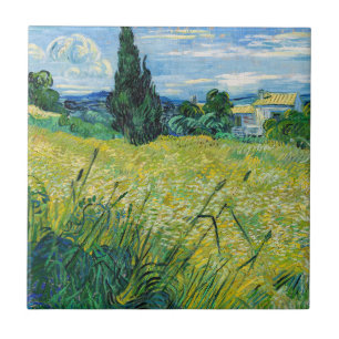 Vincent van Gogh - Green Wheat Field with Cypress Ceramic Tile