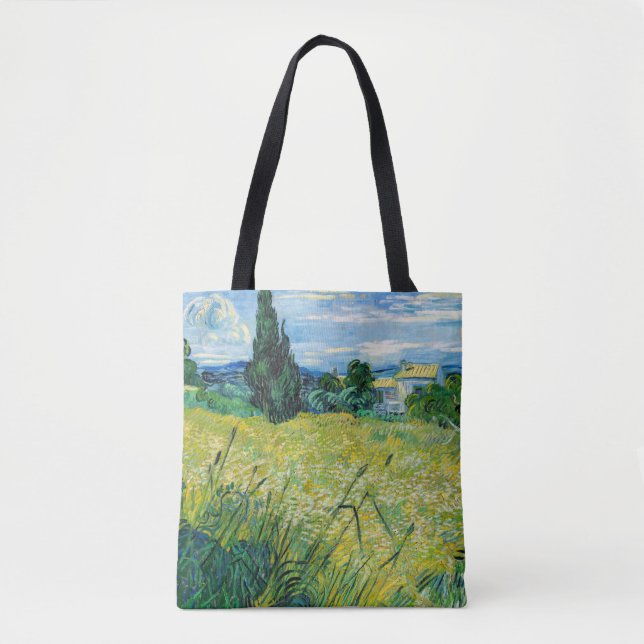 Vincent van Gogh - Green Wheat Field with Cypress Tote Bag (Front)