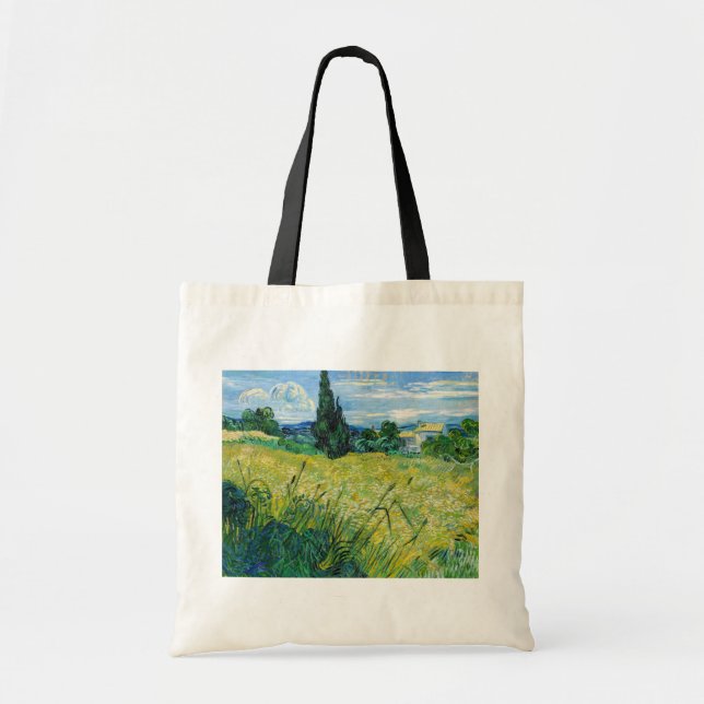 Vincent van Gogh - Green Wheat Field with Cypress Tote Bag (Front)