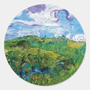 Vincent Van Gogh - Green Wheat Fields In Auvers Classic Round Sticker