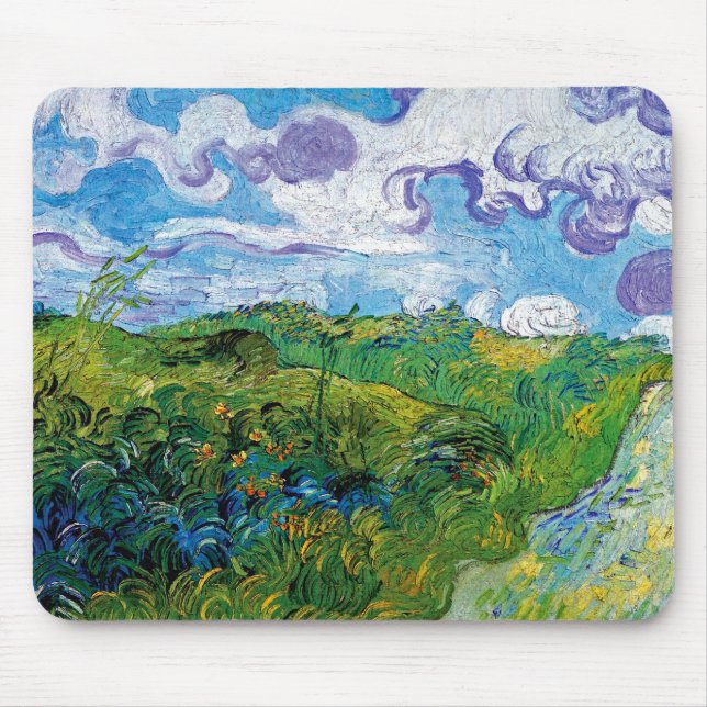 Vincent Van Gogh - Green Wheat Fields In Auvers Mouse Pad (Front)