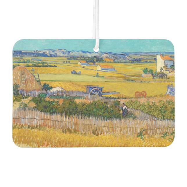 Vincent van Gogh - Harvest at La Crau Car Air Freshener (Front)