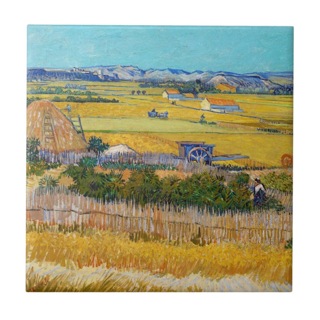Vincent van Gogh - Harvest at La Crau Ceramic Tile (Front)
