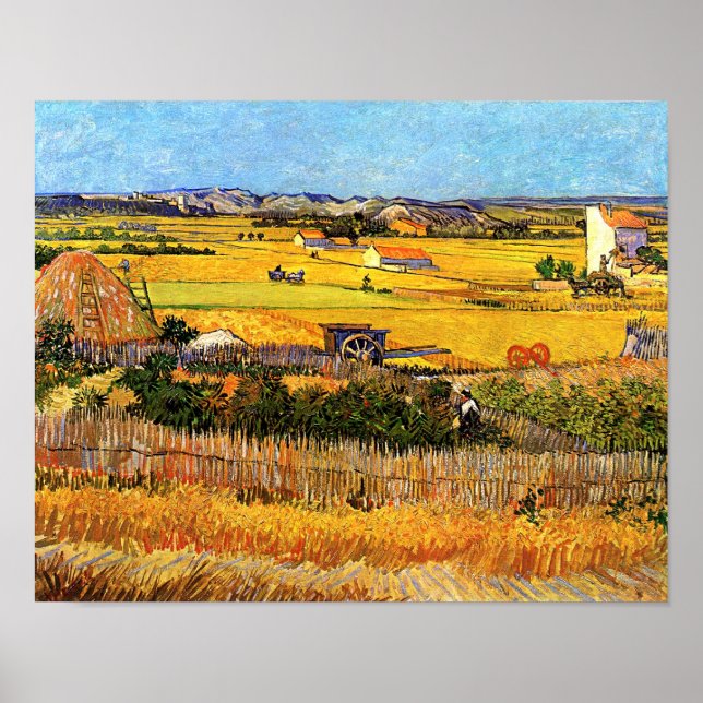 Vincent Van Gogh - Harvest at La Crau Fine Art Poster (Front)