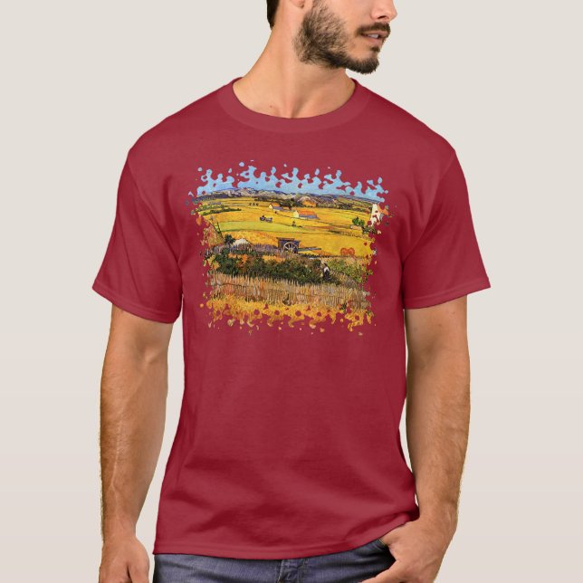 Vincent Van Gogh - Harvest at La Crau Fine Art T-Shirt (Front)