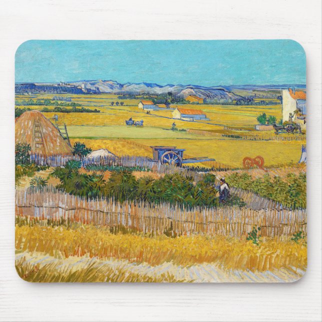 Vincent van Gogh - Harvest at La Crau Mouse Pad (Front)