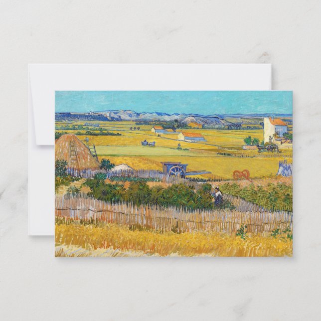 Vincent van Gogh - Harvest at La Crau Thank You Card (Front)