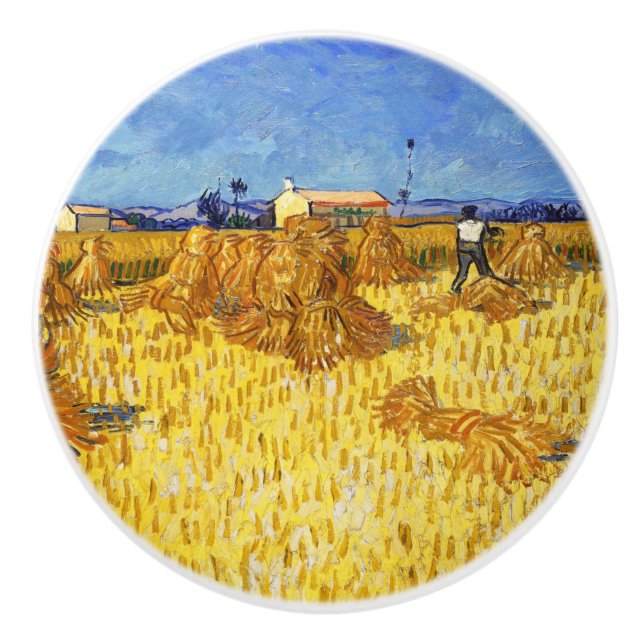Vincent van Gogh - Harvest in Provence Ceramic Knob (Front)