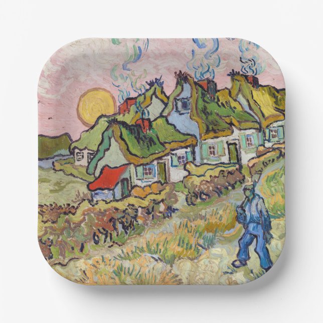 Vincent van Gogh - Houses and Figure Paper Plate (Front)