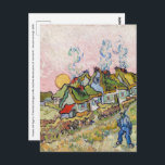 Vincent van Gogh - Houses and Figure Postcard<br><div class="desc">Houses and Figure / Thatched Cottages in the Sunshine Reminiscence of the North - Vincent van Gogh,  1890</div>