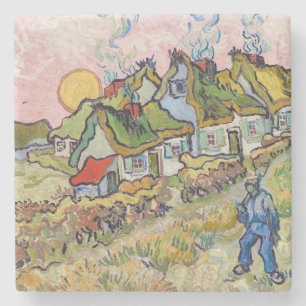 Vincent van Gogh - Houses and Figure Stone Coaster