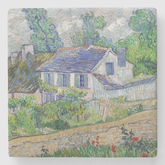 Vincent van Gogh - Houses at Auvers Stone Coaster (Front)