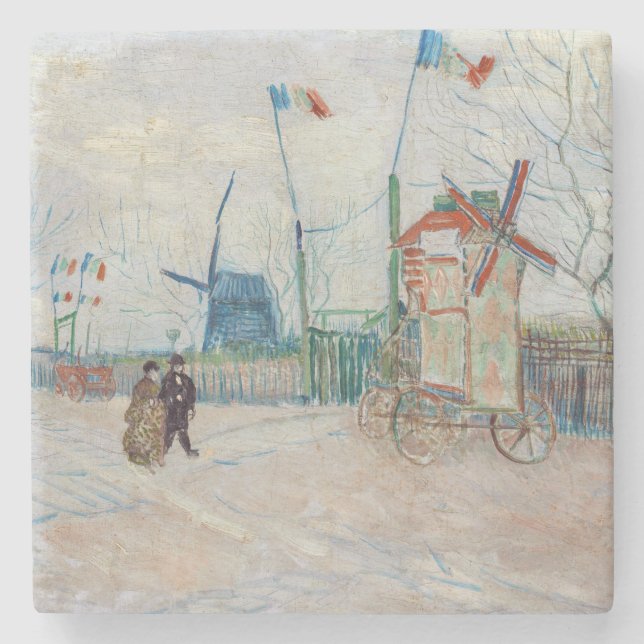 Vincent van Gogh - Impasse des Deux Freres Stone Coaster (Front)