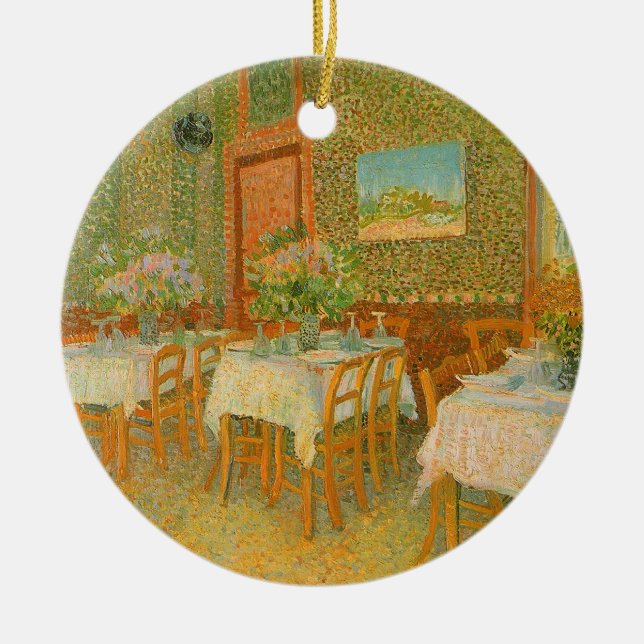 Vincent van Gogh - Interior of a Restaurant Ceramic Ornament (Front)
